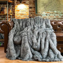 BATTILO HOME Silver Grey Faux Fur Throw Blanket for Couch, Bed, Fake Fur Blankets & Throws, Thick Warm Heavy Fluffy Fuzzy Elegant Furry Blanket Long Pile with Black Tips, 50"x60" by CozyNest Decor