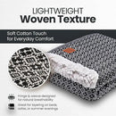Gold Case Throw Blanket for Bed – 100% Recycled Turkish Cotton Bed Blanket – Decorative Throw Cotton Blankets for Living Room & Bedroom – Woven Twin Blankets - 71x90 - Black by CozyNest Decor