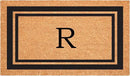 Calloway Mills 152961830R Black Border 18" x 30" Monogram Doormat, (Letter R) by CozyNest Decor