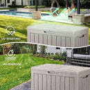 45 Outdoor Storage Box, Waterproof Resin Deck Box with Side Handles, Lockable Outdoor Bench for Indoor & Outdoor Use, Storage Bin for Patio Cushions, Garden Tools, Package Delivery, Grey by CozyNest Decor