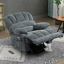 Power Lift Chair with Vibration Massage and Lumbar Heat for Elderly, Electric Recliner Chair Max 155° with Charging Ports, Blue Gray by CozyNest Decor