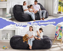 Hobestluk 6FT Bean Bag Chairs Adult Bean Bag with Portable Handle Comfy Large Bean Bag Lounge Chair with Removable Cover for Living Room Bedroom (Stripe Dark Grey, 6FT) by TinyTreasures Baby Boutique