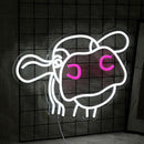 Cow Neon Sign Dimmable Tilted Cow Head LED Light Sign for Wall Decor USB Powered Funny Animal Neon Light for Farmhouse Bedroom Living Room Cafe Home Party Bar Animal Lovers (16.5 * 12.6 In) by CozyNest Decor