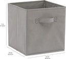 Amazon Basics Collapsible Fabric Storage Cubes Organizer with Handles, Sturdy, Gray, 10.5-x-10.5-x-11-inch, Pack of 6 by CozyNest Decor