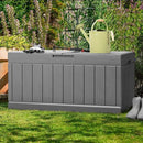 JUMMICO 83 Gallon Outdoor Deck Box Large Resin Storage Box for Patio Furniture Cushions, and Garden Tools (Gray) by CozyNest Decor