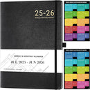 Planner 2025-2026 - JUL 2025 - JUN 2026, Planner Weekly and Monthly, Academic Planner 2025-2026, 8.5" x 11", Leather Cover Planners with Thick Paper, Back Pocket with Notes Pages, Black by TinyTreasures Baby Boutique