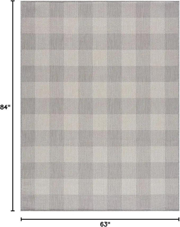 CAMILSON Outdoor Rug - Modern Area Rugs for Indoor and Outdoor Patios, Kitchen and Hallway mats - Easy Cleaning Non Shedding Washable Outside Carpet (5x7, Buffalo - Grey/White), photo 2 of 9