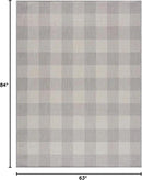 CAMILSON Outdoor Rug - Modern Area Rugs for Indoor and Outdoor Patios, Kitchen and Hallway mats - Easy Cleaning Non Shedding Washable Outside Carpet (5x7, Buffalo - Grey/White) by GreenHaven Gardens
