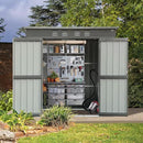 Domi Outdoor Storage Shed 6' x 4', Metal Waterproof Tool Shed Utility Storage House with Double Lockable Doors & Air Vent for Backyard Garden Lawn Patio by GreenHaven Gardens