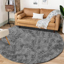 4FT Round Rug for Bedroom: Fluffy Shag Soft Washable Rugs Circle Small Fuzzy Plush Indoor Carpet for Living Room Nursery Playroom Dorm Kids Girls Boys Room (Dark Grey, 4'x4') by TinyTreasures Baby Boutique