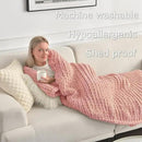 Maetoow Tighter Version Chenille Chunky Knit Blanket Throw 40×50 Inch, Handmade Warm & Cozy Blanket Couch, Bed, Home Decor, Soft Fleece Banket, Boho Thick Blankets and Giant Yarn Throws，Rose Pink by CozyNest Decor
