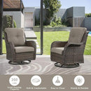 5 Piece Outdoor Patio Furniture Set - Wicker Furniture Patio Conversation Set, Outdoor Swivel Rocker Chairs with Loveseat Sofa and 2 Ottomans for Small Space, Gray Cushion by GreenHaven Gardens