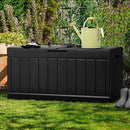 JUMMICO 83 Gallon Outdoor Deck Box Large Resin Storage Box for Patio Furniture Cushions and Garden Tools (Black) by CozyNest Decor