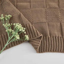CozeCube Check Knit Throw Blanket, Light Brown Checkered Throw for Couch, Decorative Christmas Soft Cozy Warm Knitted Blanket for Bed Sofa Living Room, 60"X80" by CozyNest Decor