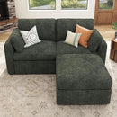 HONBAY Modular Sectional Couch with Storage Ottoman, Sectional Sofa with Storage Seats, L Shaped Sectional Couches for Living Room, Green by CozyNest Decor