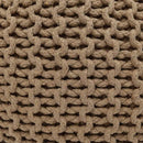 REDEARTH Round Pouf Ottoman - Hand Knitted Cable Boho Poof Home Décor Pouffe Circular Footrest for Living Room - Bedroom - Lounge - 100% Cotton (19.5"x19.5"x14") - Beige by CozyNest Decor