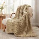 Amélie Home Chunky Knit Throw Blanket for Couch, Soft Chenille Crochet Blanket for Children, 40"x50", Beige by CozyNest Decor