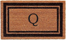 Calloway Mills 152963672Q Black Border 36" x 72" Monogram Doormat Letter (Q) by CozyNest Decor