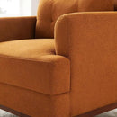 Modern Accent Chair with Terry Fabric, Upholstered Armchair with Spring Package Cushion & Solid Wood Frame, Comfy Lounge Chair for Living Room, Bedroom, or Reading Corner, Terry, Curry by CozyNest Decor