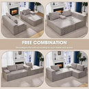 Hobestluk 96“ Modular Sectional Sofa Couches L-Shape Couch 3 Seat Modular Sofa Memory Foam Sectional Couches for Living Room, Cloud Couch with Oversized Chaise (Grey, Checked (Right Facing Chaise)) by CozyNest Decor