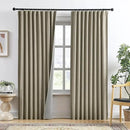 RAIN CITY Blackout Taupe Curtains 92 Inch Long for Bedroom Living Room Linen Textured Farmhouse Room Darkening/Thermal/Noise Reduction Window Treatment Drapes with Hooks 2 Panels, 2x50Wx92L in by CozyNest Decor