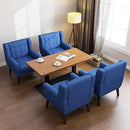 UIXE Accent Chair, Modern Upholstered Armchair in Fabric for Living Room, Comfy Club Arm Chairs Single Sofa Button Tufted Bedroom Reading Seat - Blue, Set of 4 by CozyNest Decor