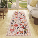 Rug Runners 2x6, Floral Washable Kitchen Rugs for Hallways Area Rugs, Non Slip Long Rug Low Pile Doormat Flower Carpet for Kitchen, Entryway Indoor, Bedroom, Bathroom, Laundry, Pink/Beige by TinyTreasures Baby Boutique