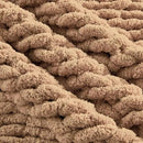 Carriediosa Chunky Knit Throw Blanket 50" X 60", 100% Hand Made Large Chenille Loop Yarn Soft Fluffy Throws for Couch Sofa Bed, Big Crochet Cozy Heavy Thick Cable Woven Blankets, Tan Brown by CozyNest Decor