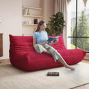 Bean Bag Chair, Oversized Bean Bag Chair for Living Room, Fireside Chair for Adults with Memory Foam Filled, Big Accent Lounge Floor Sofa for Reading, Relax, No Assembly Required. (Burgundy 3-Seater) by CozyNest Decor