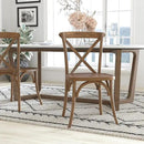 EMMA + OLIVER 2-Pack Hand Scraped Dark Natural X-Back Chair by CozyNest Decor