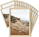 Haus and Hues 5x7 Natural Oak Wood Photo Frame Set of 25 - Mini Picture Frames Bulk Gallery Set - Premium Bulk Picture Frames 5x7 for Stylish Photo Gallery Wall Frame Set - Ideal for Home & Office by CozyNest Decor