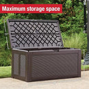 Rubbermaid Extra Large Resin Outdoor Storage Deck Box (134 Gal), Weather Resistant, Brown, Deck Organization for Home/Backyard/Pool Chemicals/Toys/Garden Tools/Porch/Patio Cushions by GreenHaven Gardens