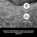 Mon Chateau Grey 3D Jacquard Faux Fur Throw, Plush Luxury Blanket for Couch, Sofa, or Bed, Soft Reversible Throw Blanket for Sleeping, Home & Room Décor, 60" x 70" by CozyNest Decor