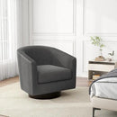 Swivel Barrel Accent Chair, Modern Round Corduroy Fabric Arm Chair for Living Room, Bedroom, Comfy Club Reading Chairs for Adults (Corduroy Grey, Set of 2) by CozyNest Decor