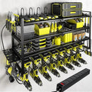 KAFAHOM Power Tool Organizer with Charging Station.Garage 8 Drill Holder Built in 8 Outlets Power Strip,Tool Storage Shelf Wall Mount,Tool Battery Organizer with Screwdriver/Hammer/Air Tool Rack by GreenHaven Gardens