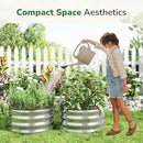 GreatBuddy 2x2x1 ft Round Galvanized Raised Garden Bed, Easy-Assembly Raised Bed with Anti-Cut Gloves & Tools, Rust-Proof Garden Bed for Outdoor, Vegetables, Herbs, Small Trees, Silver by GreenHaven Gardens