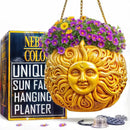 Fun & Unique Sun Face Hanging Planter Quirky Celestial Decor for Plant Lovers – Indoor Outdoor Flower Basket for Succulents & Small Plants – Decorative Garden Yard Art by GreenHaven Gardens
