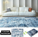 6x9 Rug Washable Bedroom Rug Large Boho Rug Soft Area Rug Abstract Pattern Non-Slip Non-Shedding Faux Wool Vintage Rug for Living Room, Farmhouse, Dining Room, Kids Playroom, Blue by TinyTreasures Baby Boutique