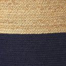 REDEARTH · Cylindrical Pouf Foot Stool Ottoman - Jute Braided Pouffe Poof Accent Sitting Footrest for Living Room, Bedroom, Nursery, Patio, Lounge & Other Rooms (Navy Natural, 18"x18"x14") by CozyNest Decor