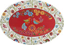 Bico Red Spring Bird Ceramic 16 inch Oval Platter, Microwave & Dishwasher Safe by CozyNest Decor