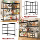 REIBII 61.7''W Storage Shelves Load 1220LBS Wire Shelving Unit 4 Tier Metal Shelving for Storage Rack Shelves Heavy Duty Garage Shelf Pantry Shelves Kitchen Shelving, 61.7" W*62.9" H*15.8" D, Black by CozyNest Decor