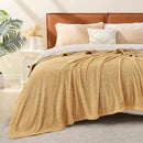 EMME Muslin and Fleece Queen Blanket Reversible - 80"*90" Beige Soft Warm Throw Blankets for Couch Bed Picnic Travel Bed by CozyNest Decor