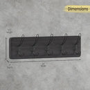 HBCY Creations Blackwash Solid Wood Wall Mounted Coat Rack with Shelf, 5 Hooks, 24" Long - Kitchen, Mudroom, Entryway, Bathroom - Includes Mounting Hardware, Coat Hanger, Dog Leash Hooks, Towel Rack by CozyNest Decor