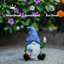 Peace Gnome Decorations for Yard/Lawn – Weatherproof Garden Statue – Fun Spring Summer Charming Gnomes Gifts for Women (Blue Peace Gnome) by CozyNest Decor