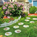 Sungmor 3PC Pretty Garden Stepping Stones, 9.8" Large Concrete Decorative Stones with Beautiful Pattern, Unique Outdoor Lawn Accents, Yard Walkway Flower Bed Wall Shelf Welcome Friends Decorations by CozyNest Decor