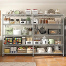 REIBII 1500LBS Storage Shelves 61.7''W Wire Shelving Unit 5 Tier Metal Shelving for Storage Rack Shelves Heavy Duty Garage Shelf Pantry Shelves Kitchen Shelving, 61.7" W*72.4" H*15.8" D, Chrome by CozyNest Decor