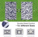 OLANLY Waterproof Outdoor Rug 5x8 ft, Reversible Outdoor Plastic Straw Rug with Leaf Pattern, RV Mat, Indoor Outdoor Carpet for Patio, Camping, Balcony, Deck, Backyard, Navy & White by CozyNest Decor