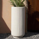 31.5 Inch Tall Roman Column Concrete Planter（14.2Dx31.5H，36 Pounds）,Durable All-Weather Use with Drainage Holes,Large Tall Round Planter for Outdoor Indoor Plants by CozyNest Decor