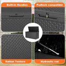 100 Gallon Waterproof Outdoor Storage Box,Resin Deck Box,Lockable Outside Storage Box Container for Patio Furniure,Garden,Pool Tools (100 Gallon,Black pattern) by GreenHaven Gardens