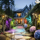 CINOTON 2 Pack RGBCW Solar Pathway Outdoor Lights, 3 Lighting Modes Solar LED Garden Light, IP65 Waterproof Outside Solar Powered Landscape Lighting for Patio Walkway Yard Driveway RGB/Warm/Cold White by GreenHaven Gardens